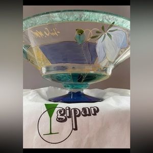 Gipar Handpainted Luxury Italian Pedestal Bowl